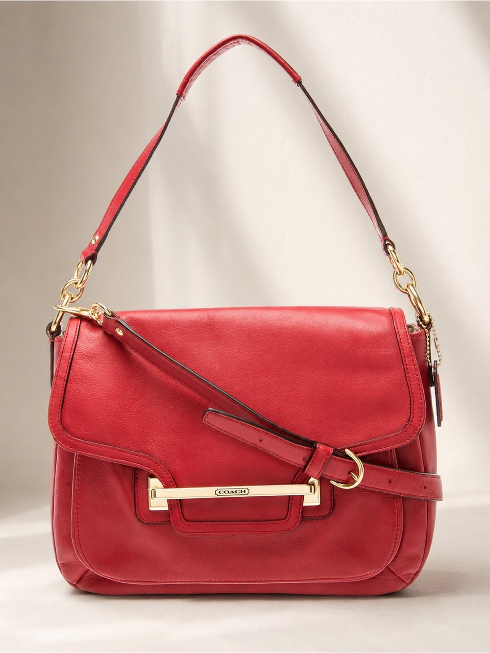 NWT Coach Taylor Red Leather Flap Shoulder Crossbody Convertible Bag